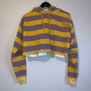 Striped cropped hoodie